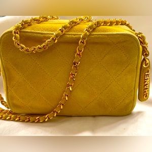Chanel Mini Yellow Suede Mini Camera Bag